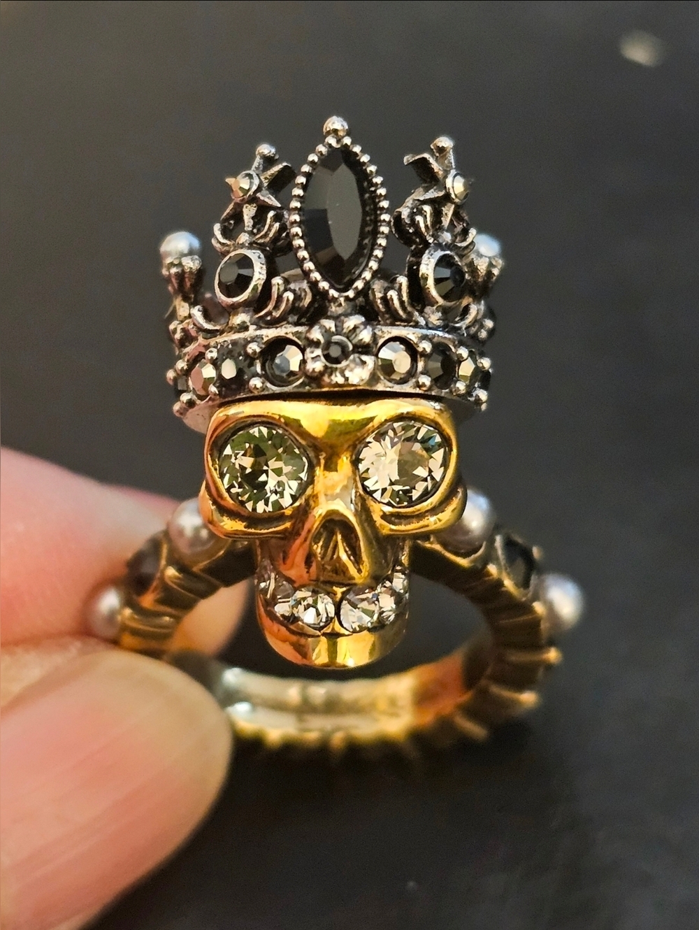 ALEXANDER MCQUEEN Skull Ring SZ 5 - 5.5 - Picture 2 of 6
